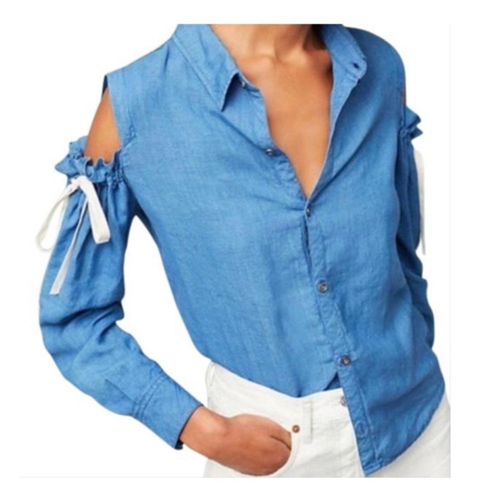 Rails Cold Shoulder Lyocell Tencel Linen Chambray… - image 1